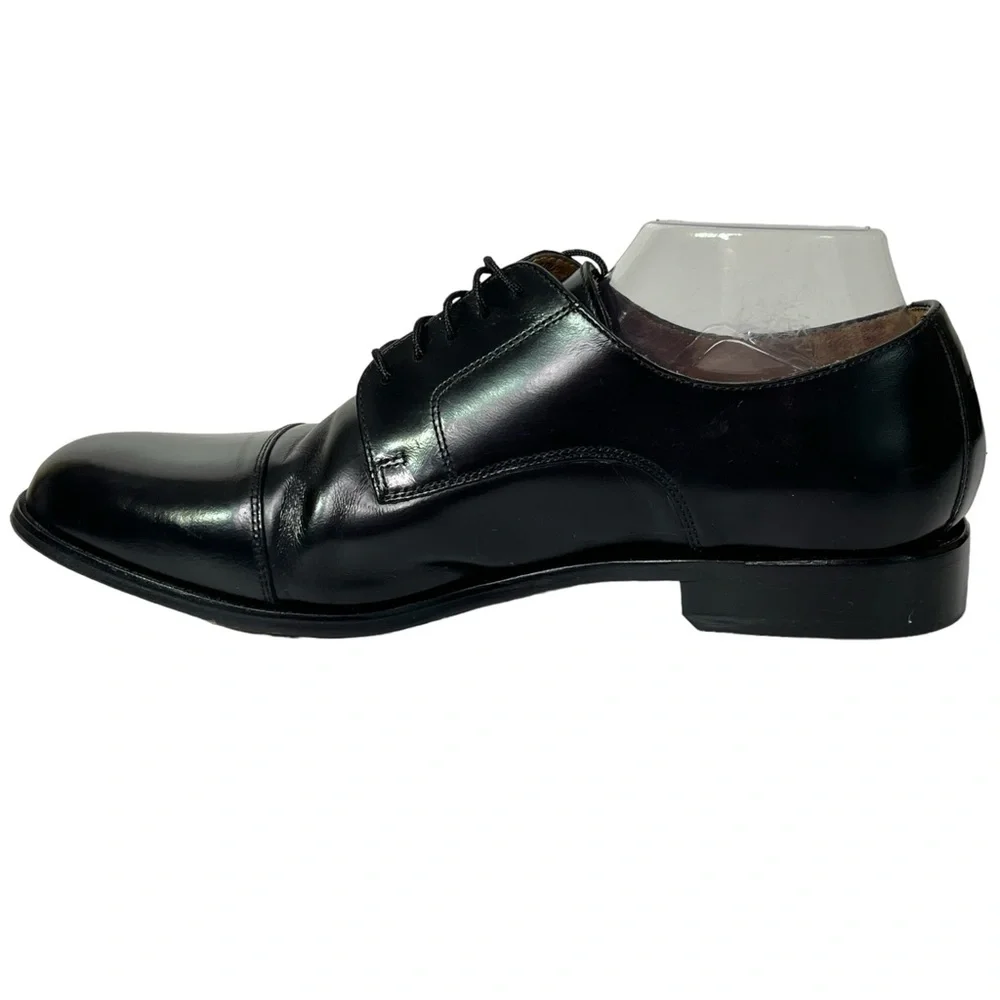 Florsheim Broxton‎ Cap Toe Men's 10.5 D Black Leather Dress Tie Shoes